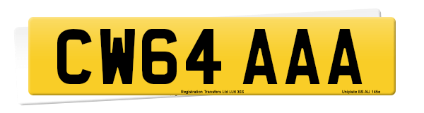 Registration number CW64 AAA